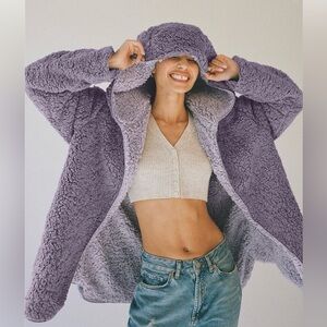 URBAN OUTFITTERS Carmella Reversible Hooded Teddy Jacket